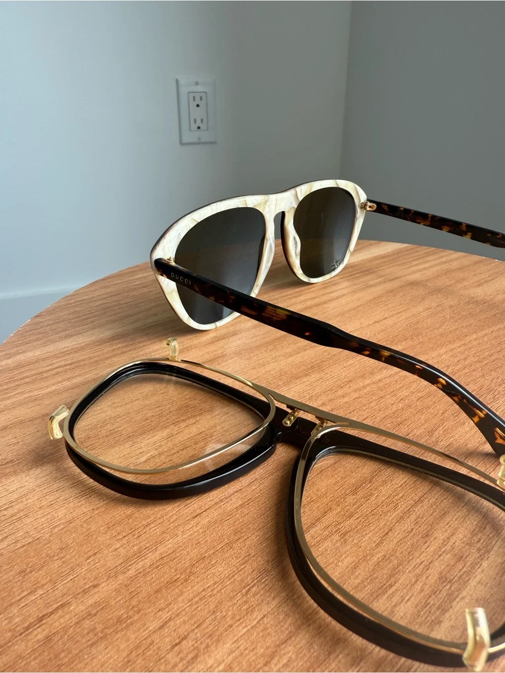 Gucci Pilot Flip-Up Sunglasses